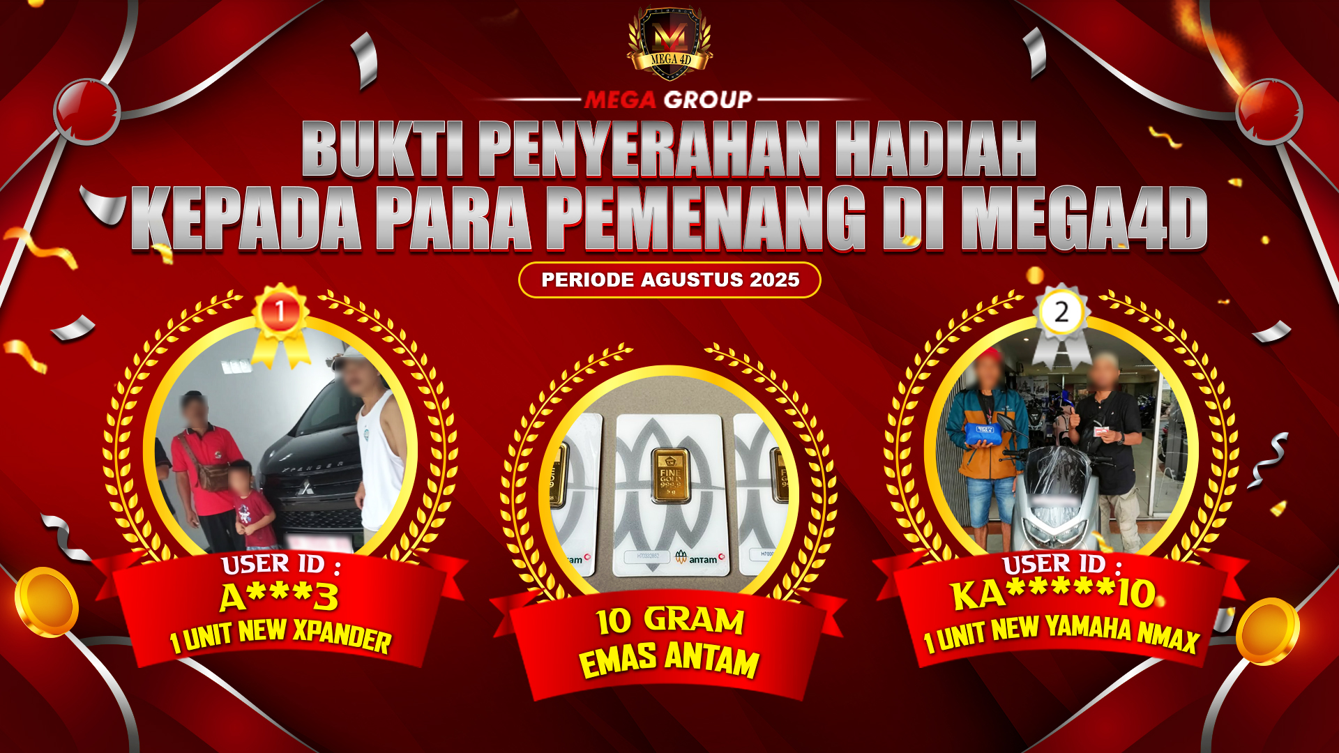 Selamat Kepada Member Setia MEGA4D Sudah Memenangkan Satu Unit Mobil New Xpander